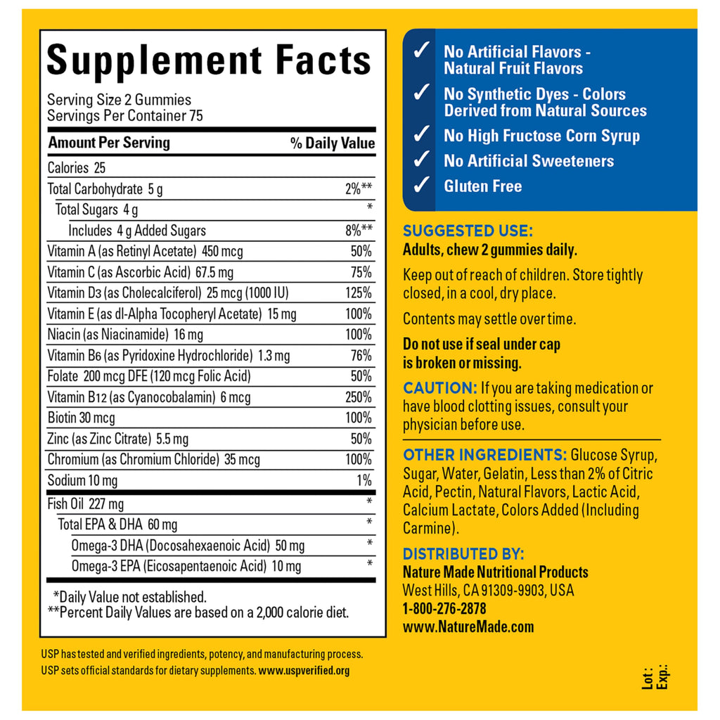 Nature Made Men's Multivitamin + Omega-3 Gummies