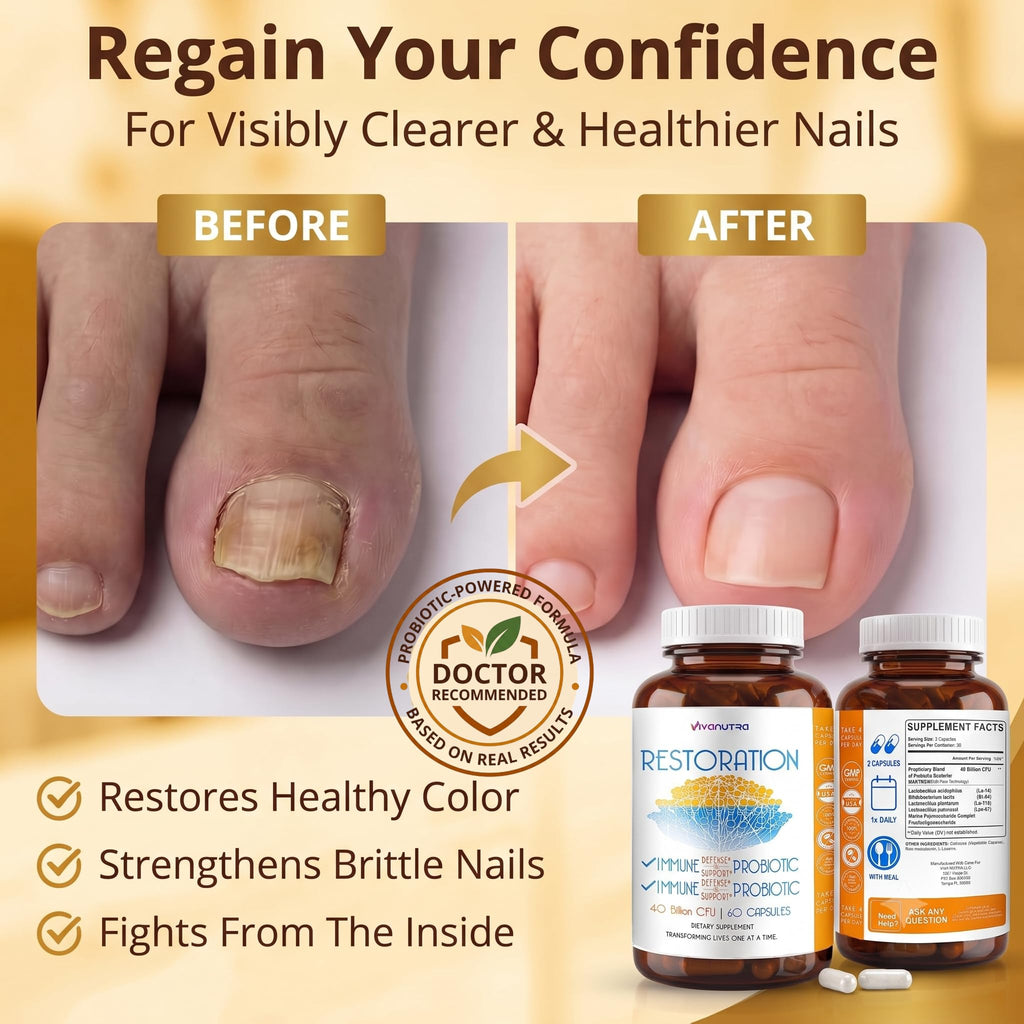 VIVANUTRA Restoration Probiotic Nail Fungus Supplement Extra Strength - image 2