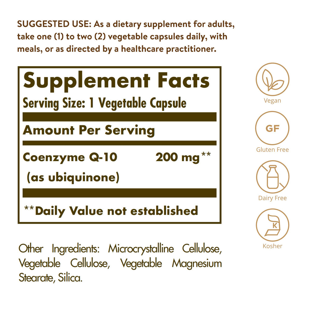Solgar Vegetarian CoQ-10 200 mg Heart Healthy - 30 Capsules - image 2
