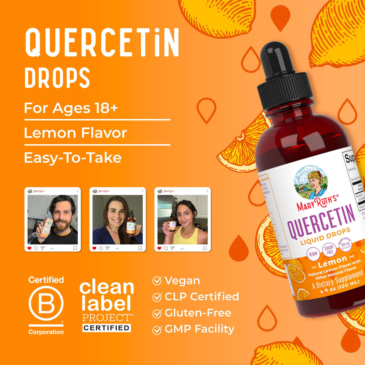 MaryRuth's Quercetin Liquid Drops 500mg - 4 Fl Oz - image 9