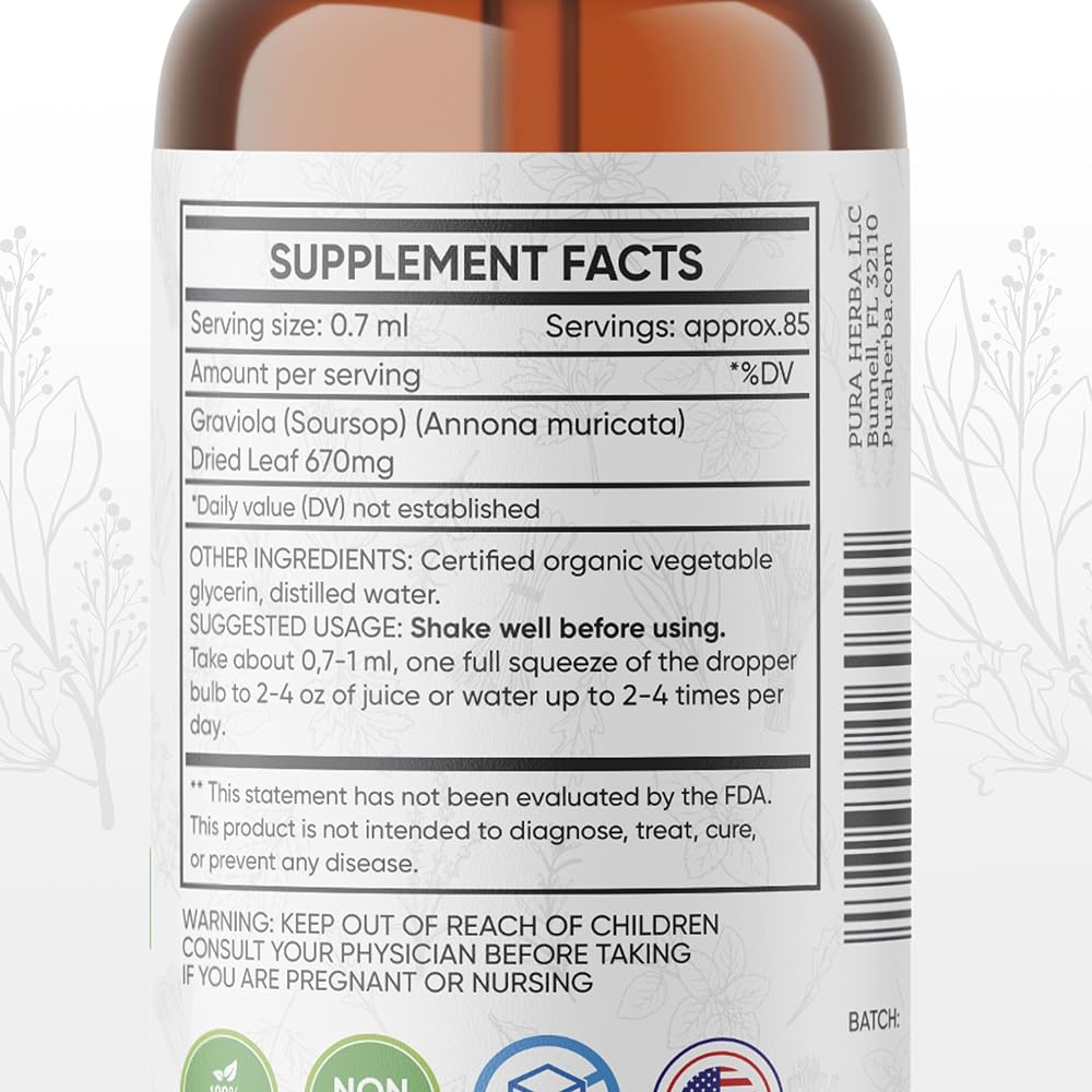 Pura Herba Organic Soursop Extract Tincture - 2 fl oz - image 4