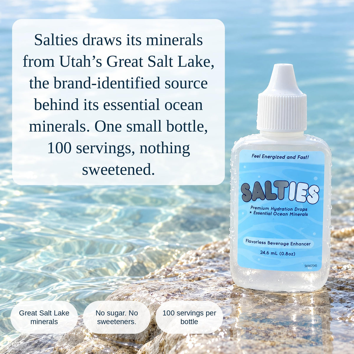 Salties Electrolyte Drops l Unflavored Electrolyte Drip Drops