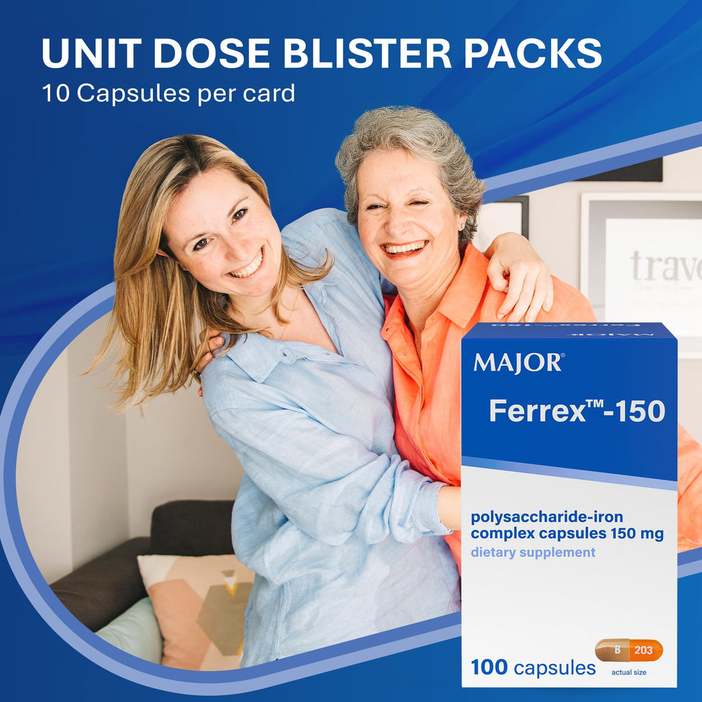 MAJOR Ferrex-150 Polysaccharide-Iron Complex - 100 Capsules - image 6