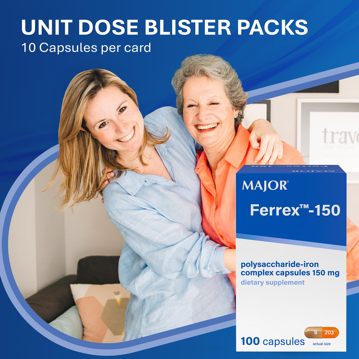 MAJOR Ferrex-150 Polysaccharide-Iron Complex - 100 Capsules - image 6