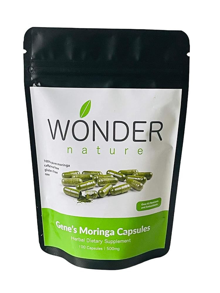 Wonder Nature Moringa Fine Green Powder - 100 Vegetarian Capsules - image 3