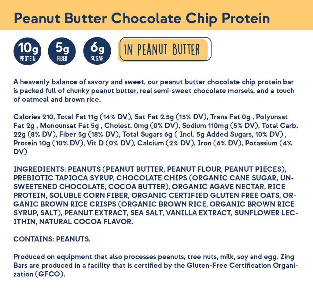Zing Bars Plant Based Protein Bar