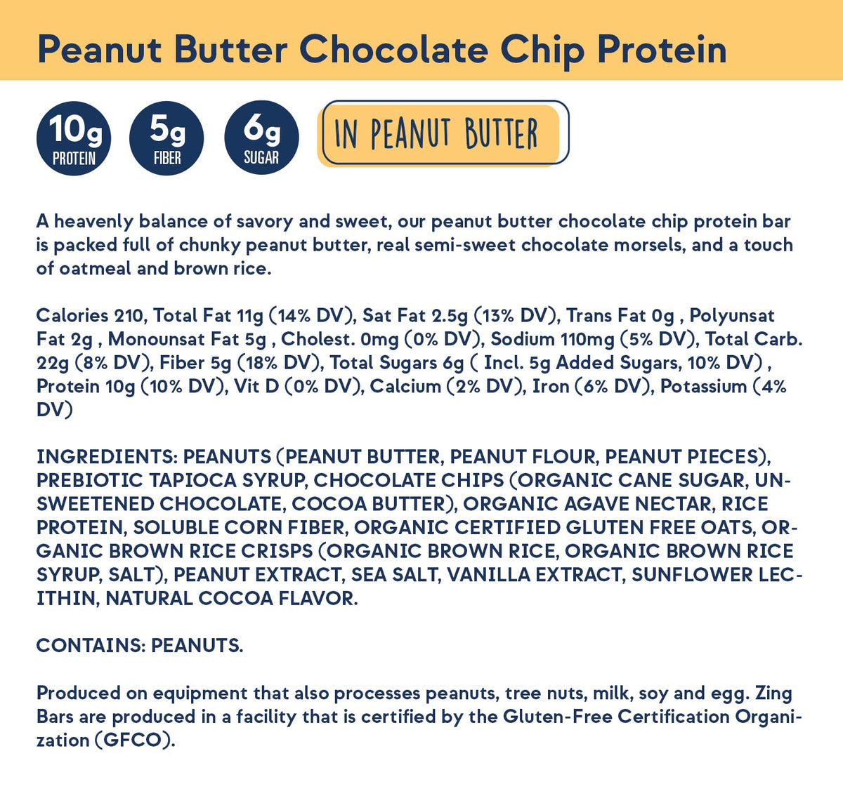 Zing Bars Plant Based Protein Bar