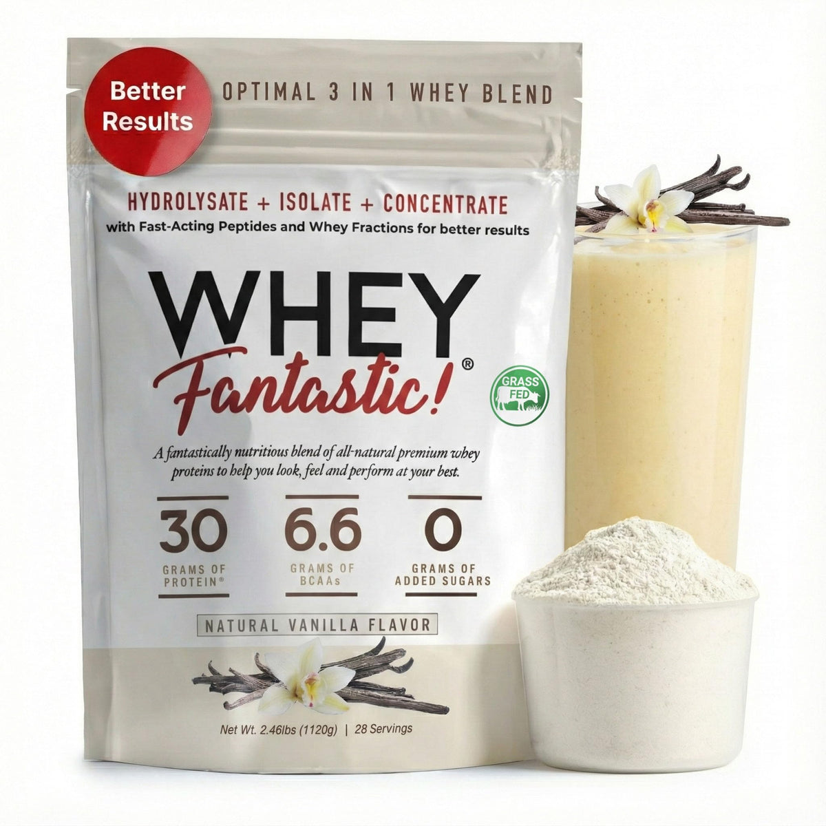 Fantastic Nutrition 3-in-1 Whey Protein Powder Blend