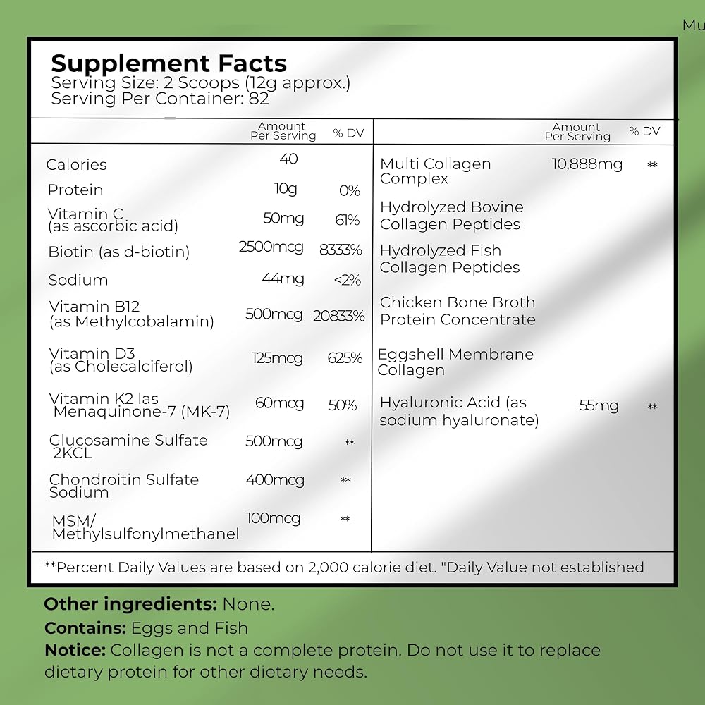 Premium Vitamin Multi Collagen Peptides Powder - 2.17 lbs - image 3