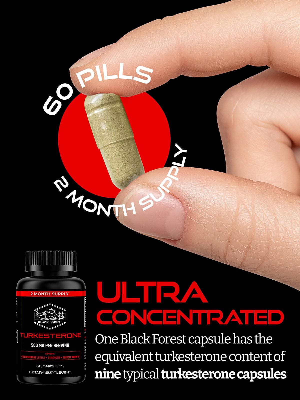 Black Forest Turkesterone 500mg Capsules for Muscle Growth - 60 Count - image 7