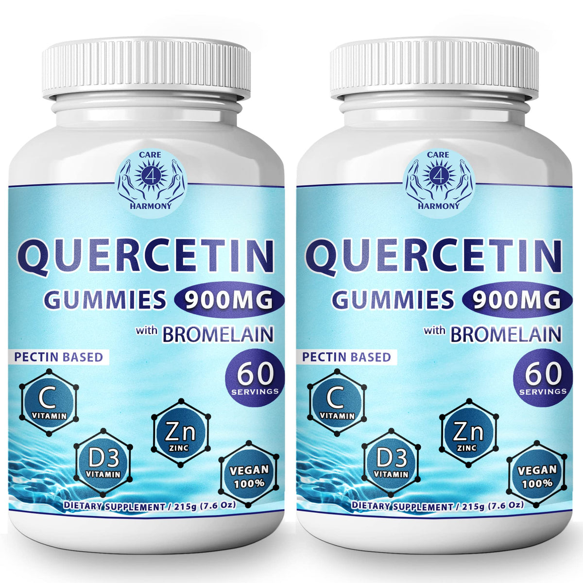 CARE 4 HARMONY Quercetin Gummies with Bromelain, Zinc & Vitamin D3 - 120 Count