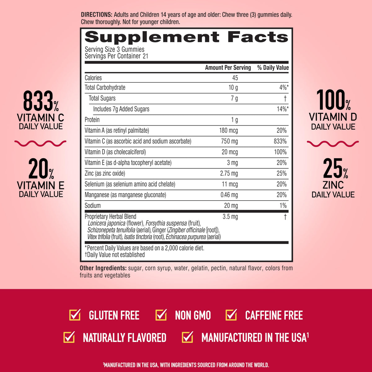 Airborne Vitamin C 750mg Immune Support Gummies - 189 Count - image 3