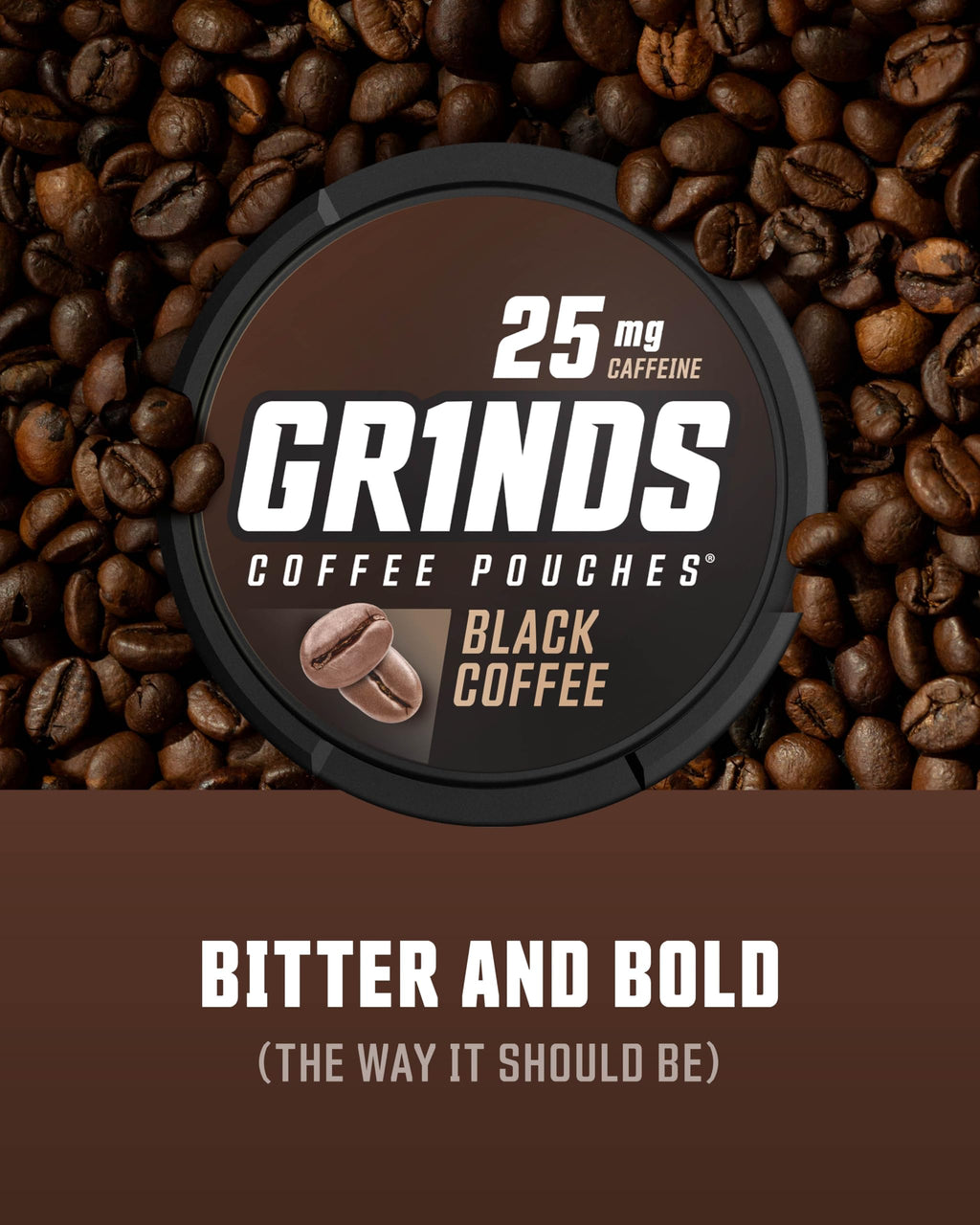 GRINDS Black Coffee Pouches, 25mg Caffeine - 6 Cans - image 2