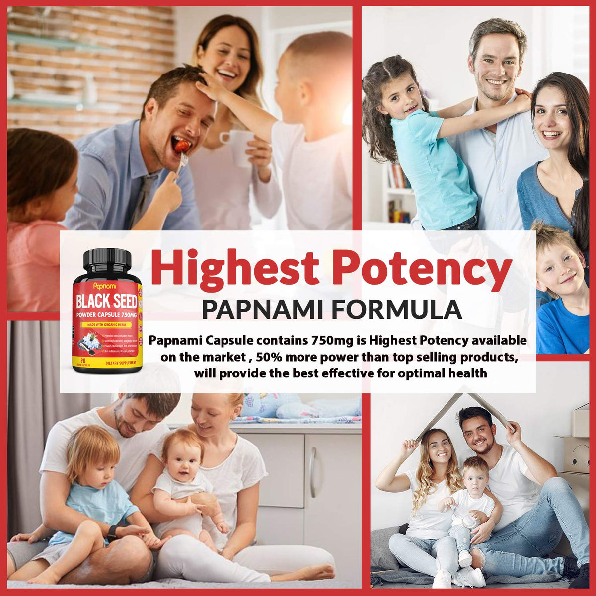 Papnami Black Seed Powder Capsules 750mg - 90 Count - image 3