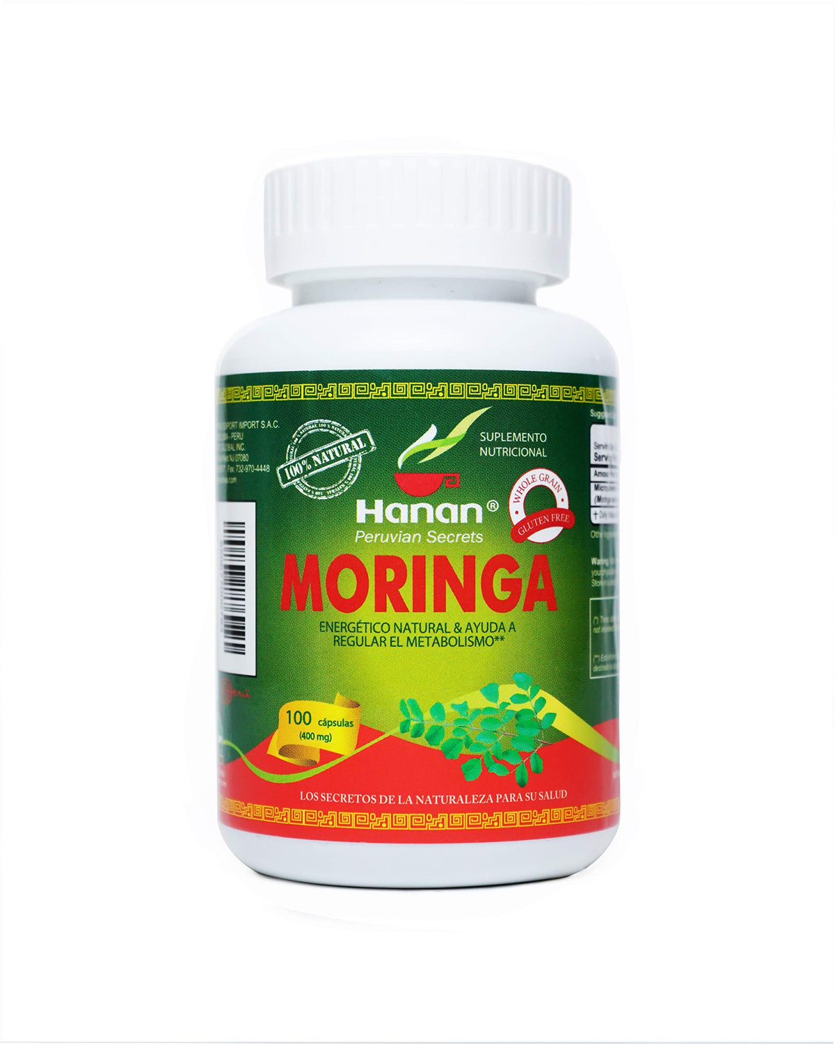 Hanan Moringa Superfood Powder Capsules 100 ct. Pure Moringa oleifera