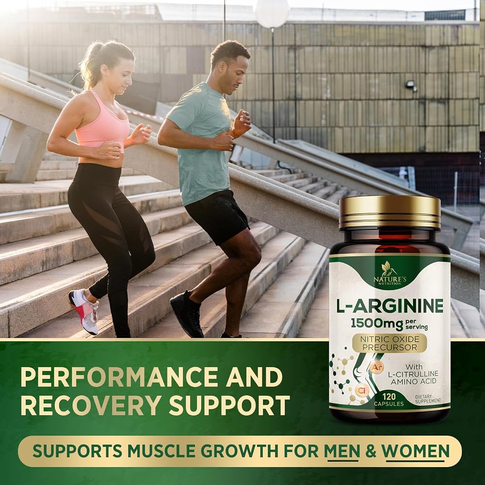Nature's Nutrition L-Arginine 1000mg Per Serving Supplement