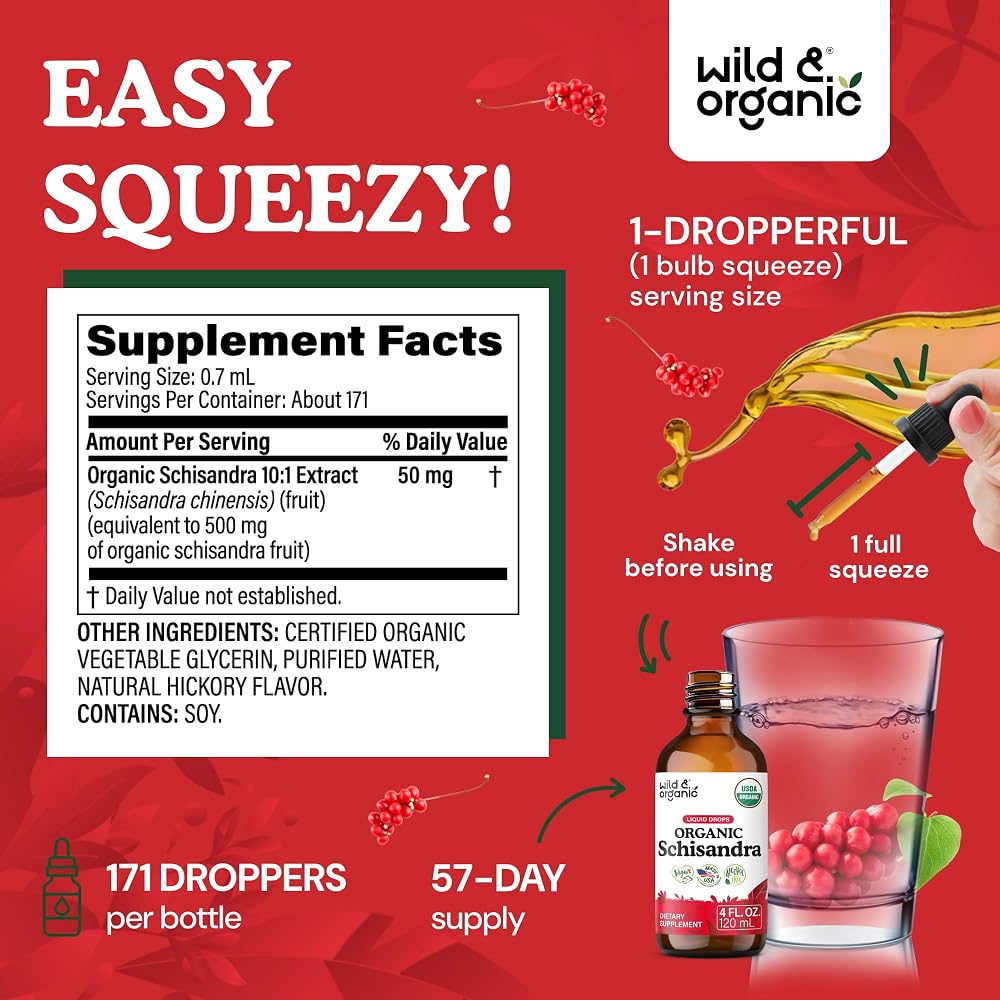 Wild & Organic Schisandra Tincture 500 mg - 4 oz - image 3