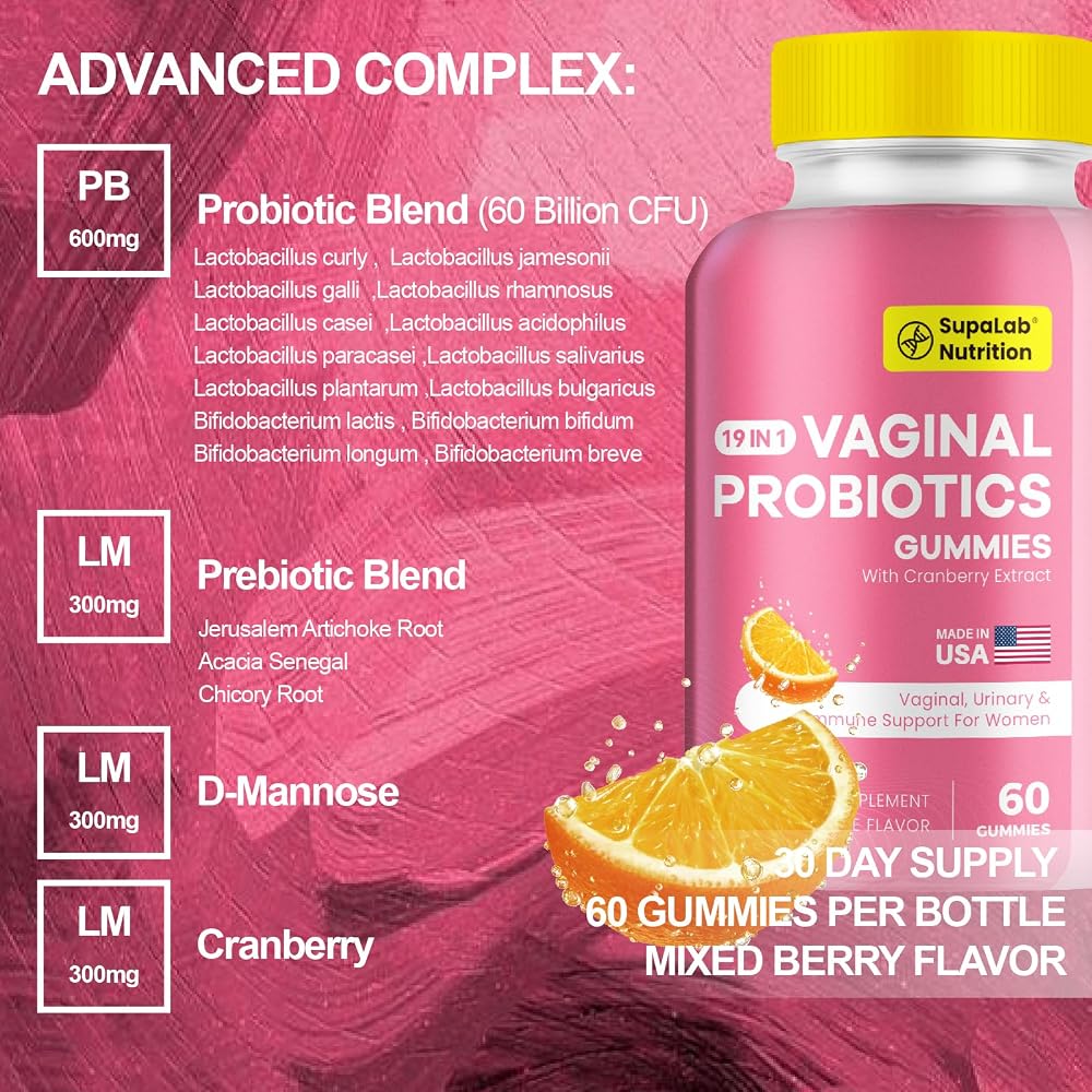 MEGNETA Vaginal Probiotics for Women with Cranberry - 60 Gummies - image 3