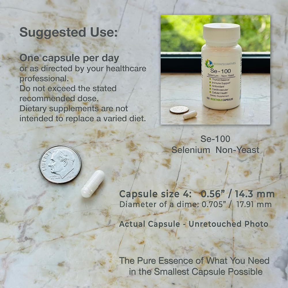 EcoIntegratives Se-100 Selenium Yeast-Free 100 mcg - 100 Vegetarian Capsules - image 2