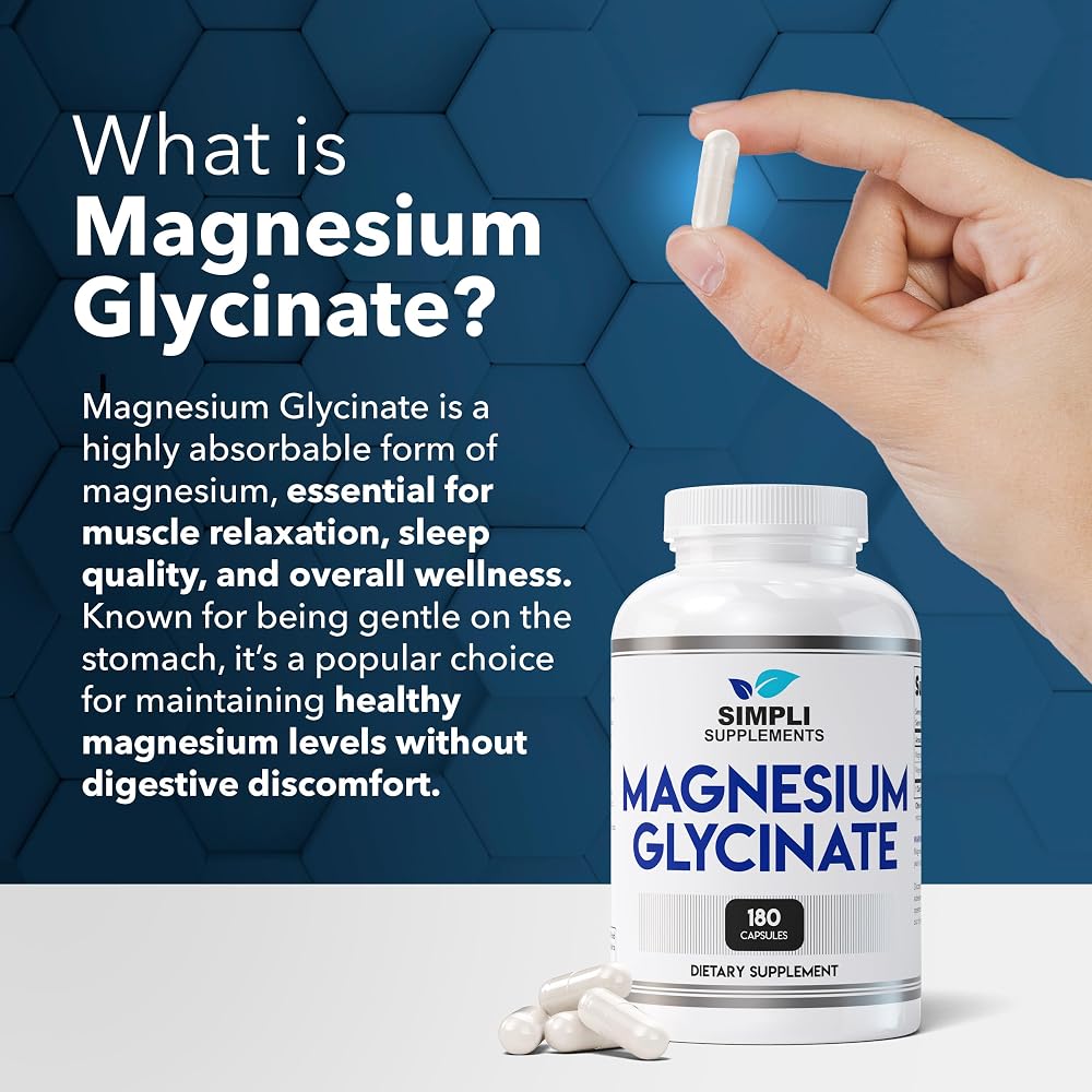 Simpli Supplements Magnesium Glycinate 400mg per Serving