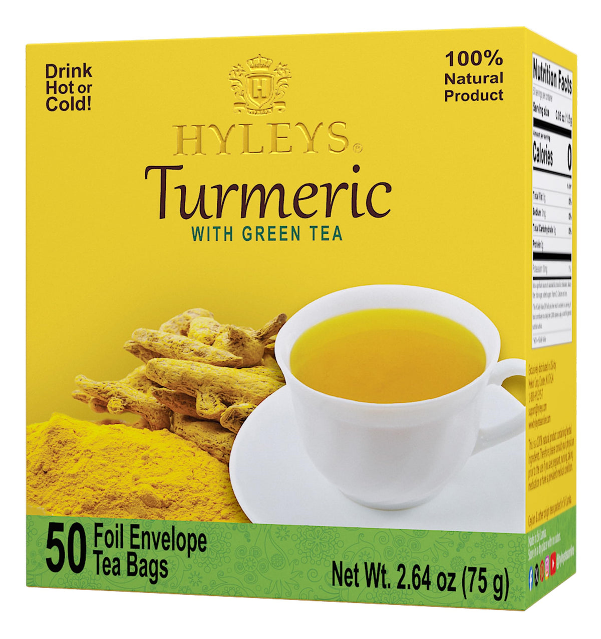 Hyleys Turmeric Root Green Tea Blend - 300 Tea Bags
