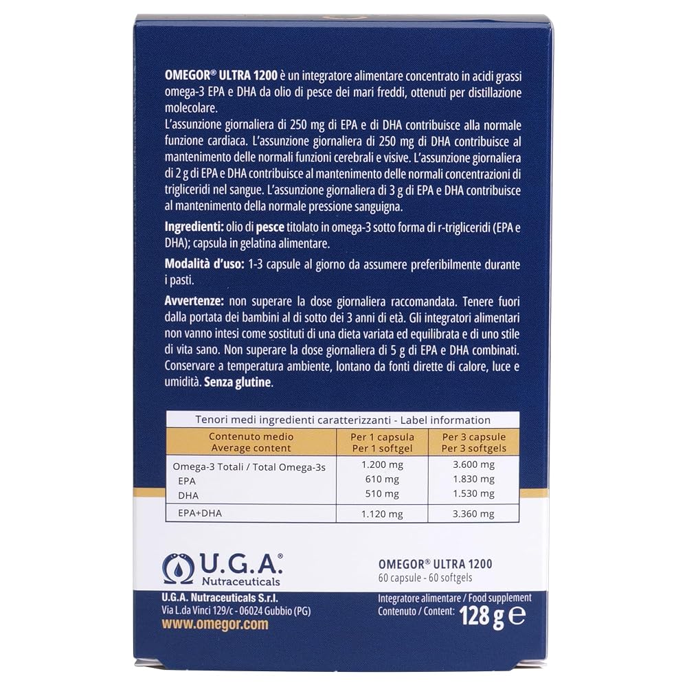 OMEGOR Omega 3 Fish Oil 1200mg Ultra - 60 Softgels - image 2