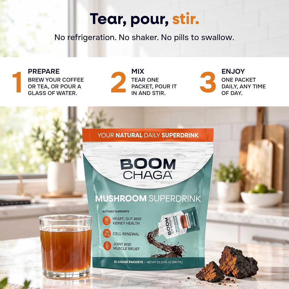 BOOM Chaga Mushroom Liquid Concentrate Packets