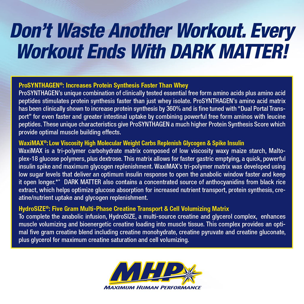 Maximum Human Performance Dark Matter Post-Workout Recovery - 20 Servings - image 5