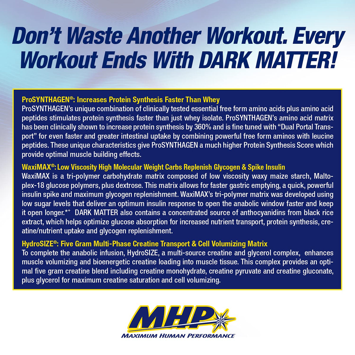 Maximum Human Performance Dark Matter Post-Workout Recovery - 20 Servings - image 5