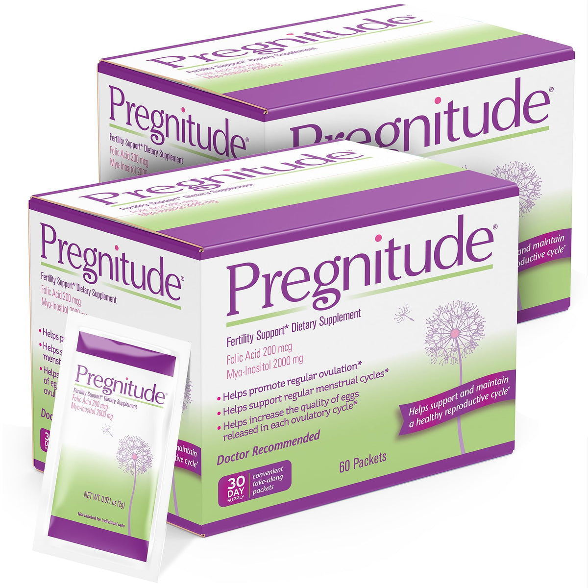 Pregnitude Fertility Support Dietary Supplement Powder - 120 Packets