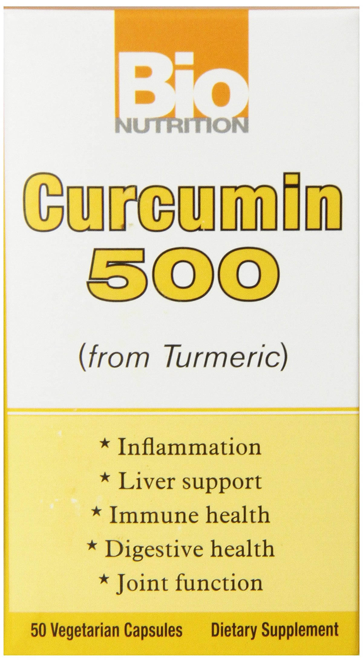 Bio Nutrition Curcumin 500 Vegetarian Capsules - 50 Count