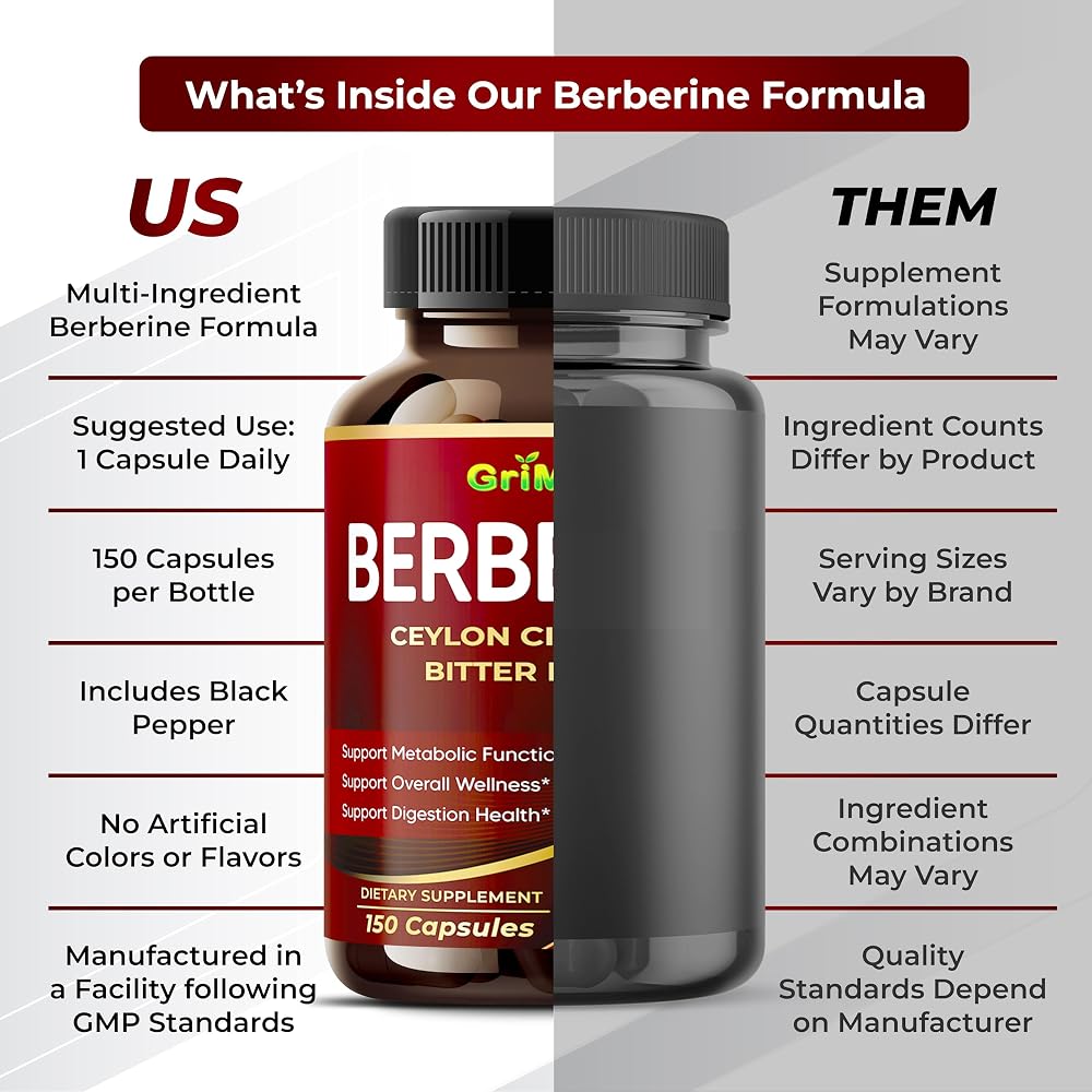 GriMed Berberine 6-in-1 with Ceylon Cinnamon - 150 Capsules - image 6