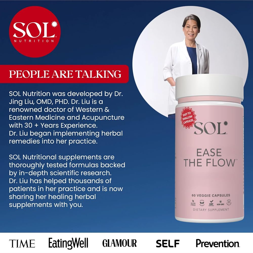 Sol Nutrition Ease the Flow PMS Support with B6 & B8 - 60 Capsules - image 3