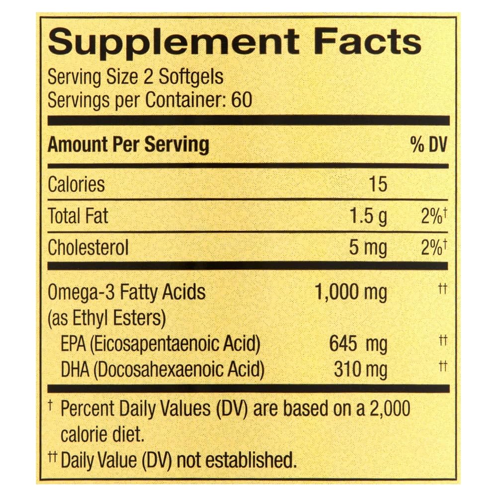 LUAL Spring Valley Omega-3 Mini Fish Oil 1000 mg - 120 Softgels - image 3