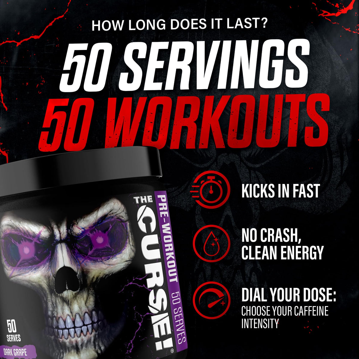 JNX SPORTS The Curse! Pre Workout Powder for Men & Women