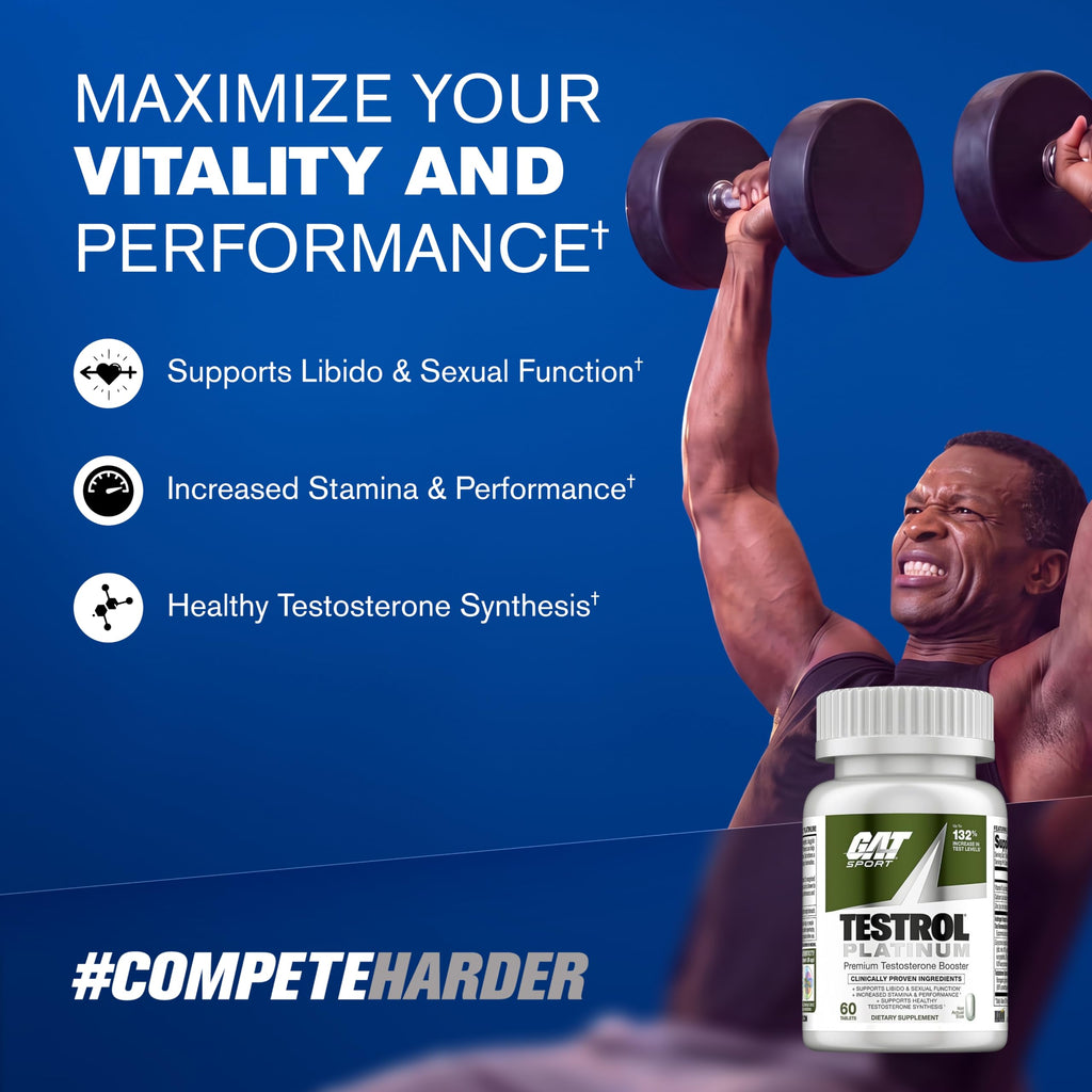 GAT SPORT TESTROL Platinum Testosterone Support - 60 Tablets - image 2