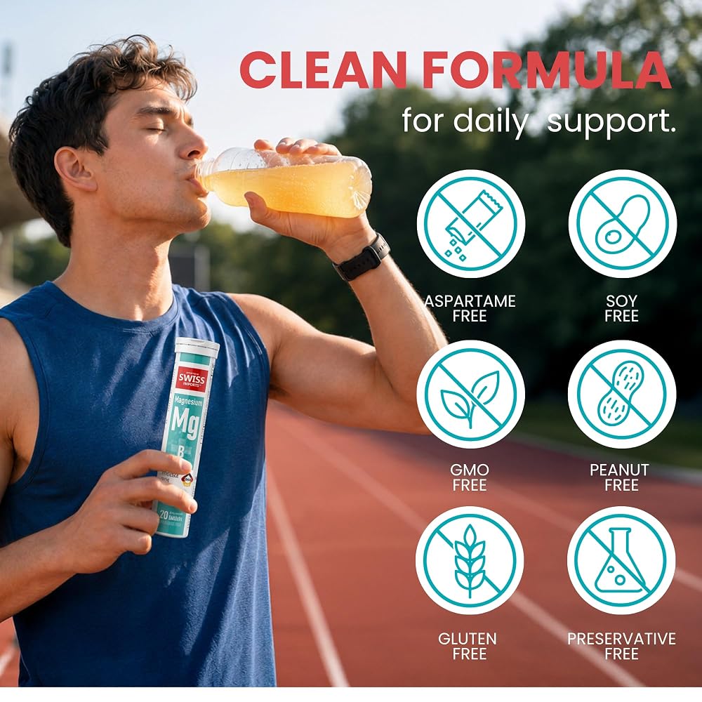 Swiss Imports Effervescent Magnesium + B Complex Dietary Supplement