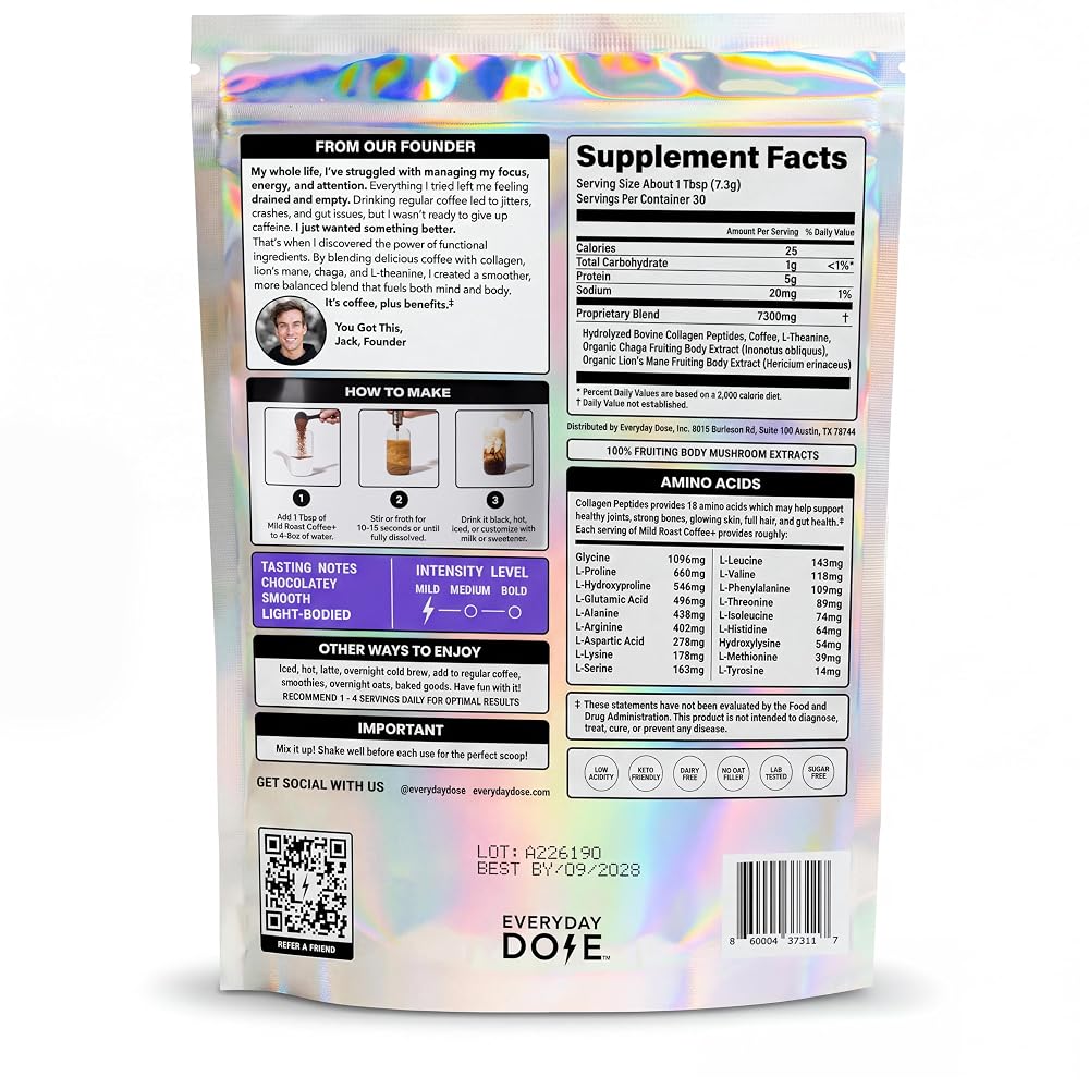 Everyday Dose Premium Adaptogenic Mushroom Coffee - 30 Servings - image 3