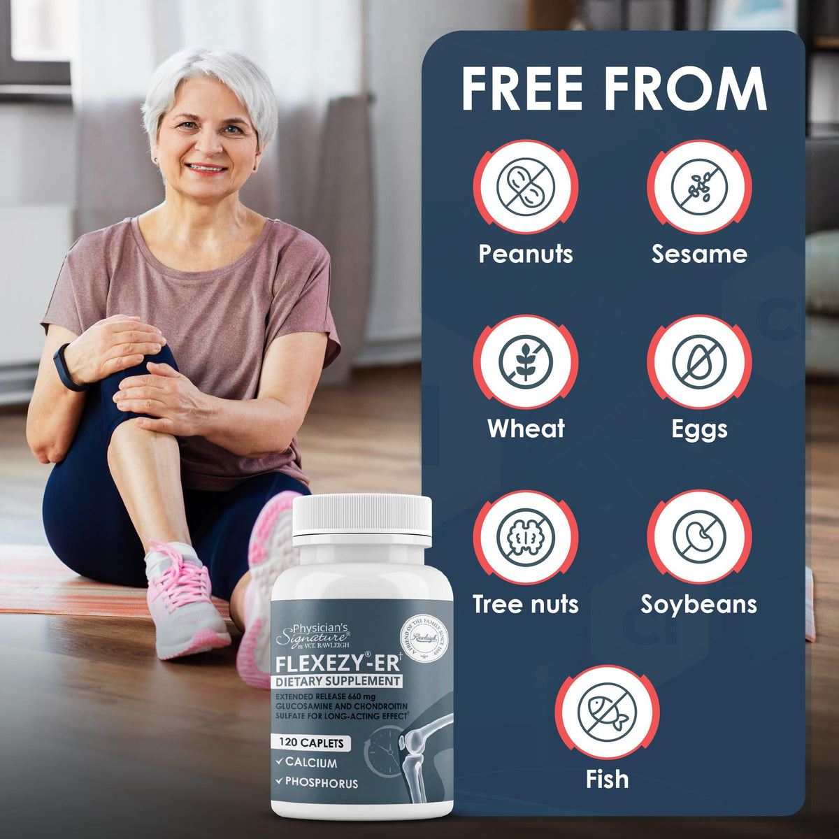 Rawleigh Flexezy-ER Glucosamine Chondroitin 24-Hour - 120 Caplets - image 5