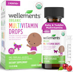 Wellements Organic Liquid Baby Multivitamin Drops Cherry - 1 Fl Oz