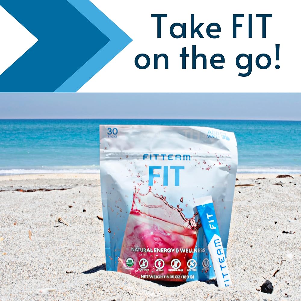 FITTEAM Fit Sticks Organic Energy Drink Mix - 30 Stick Packs - image 9