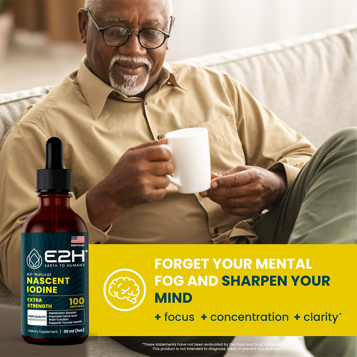 E2H Vegan Liquid Iodine Thyroid Support - 2 Fl Oz (Pack of 2) - image 2