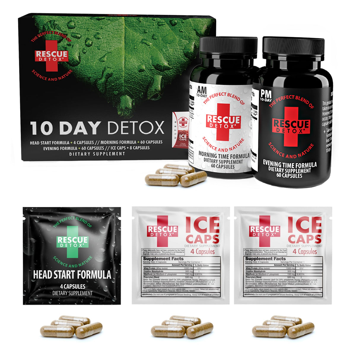 Rescue Detox 10 Day Permanent Detox Kit - 132 Capsules