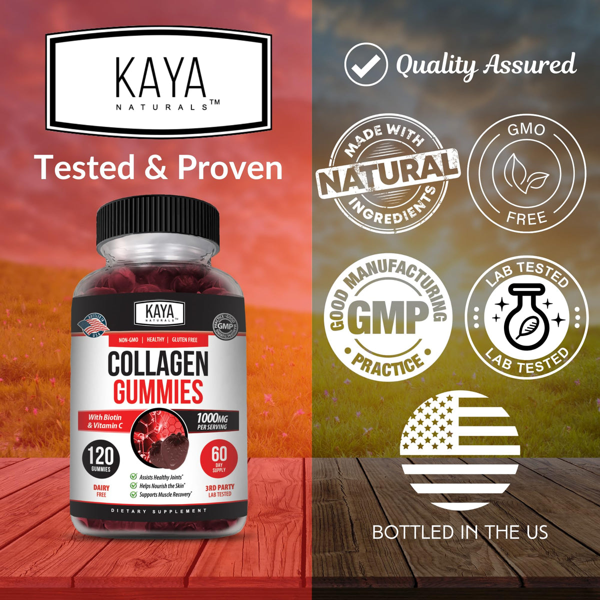 Kaya Naturals Collagen Gummies for Men & Women - Collagen Supplement