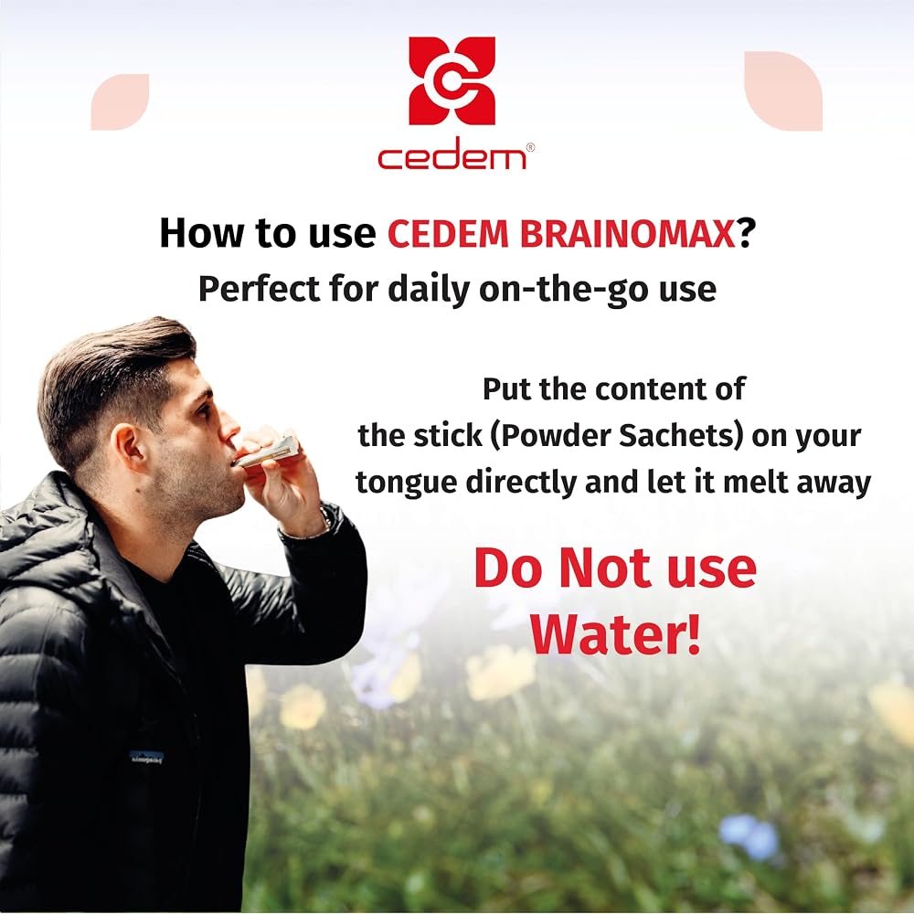 CEDEM BRAINOMAX Brain Booster Powder Sticks for Memory & Focus - 20 Sticks - image 5