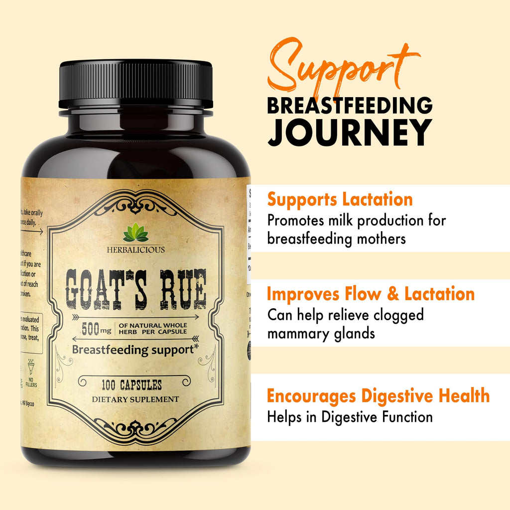 HERBALICIOUS Goat's Rue 1000mg Capsules for Breastmilk Support - 100 Capsules - image 7