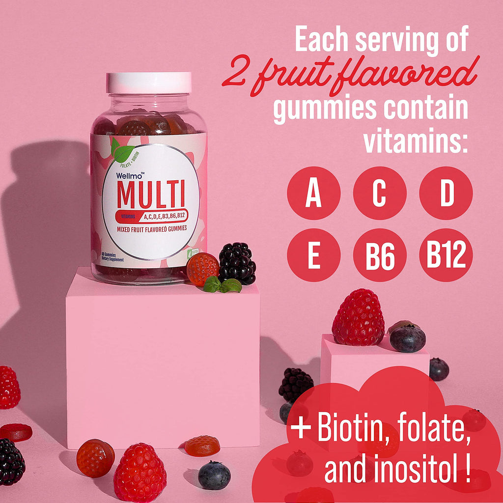 NEWVAVA Wellmo Multi Vitamin Mixed Fruit Flavored Vegan Gummies - 1 Count - image 3