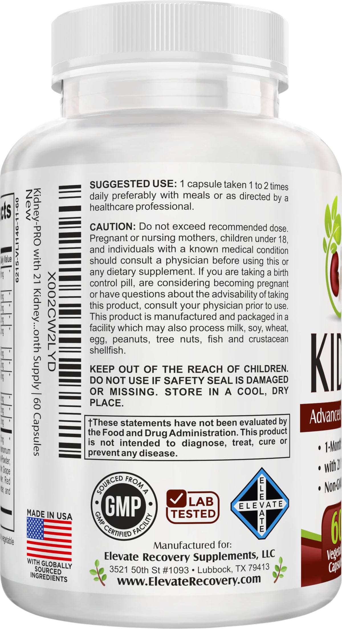 Elevate Recovery Kidney-PRO Supplement with 21 Ingredients - image 3