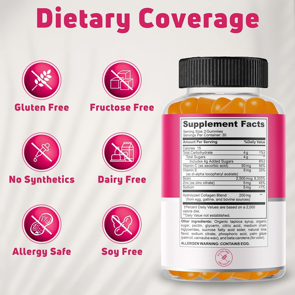 NUELATION Collagen Gummies with Biotin 2500mcg - 60 Count - image 5