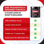 GUDOMET HMB Muscle & Strength 1,500 mg with Vitamin D3 & K2 - 150 Capsules - image 6